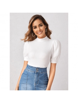 Blusa branca Canelada